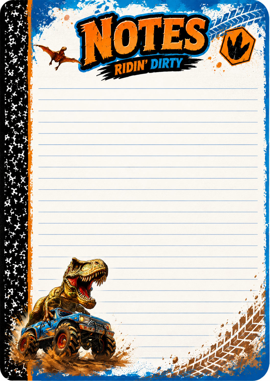 Ridin Dirty Dinosaur Digital Composition Notebook Notebook