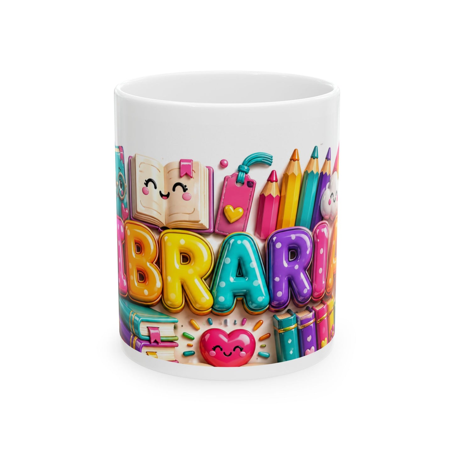Library Love Ceramic Mug — Colorful Reading & Books Lover Gift (11oz/15oz)