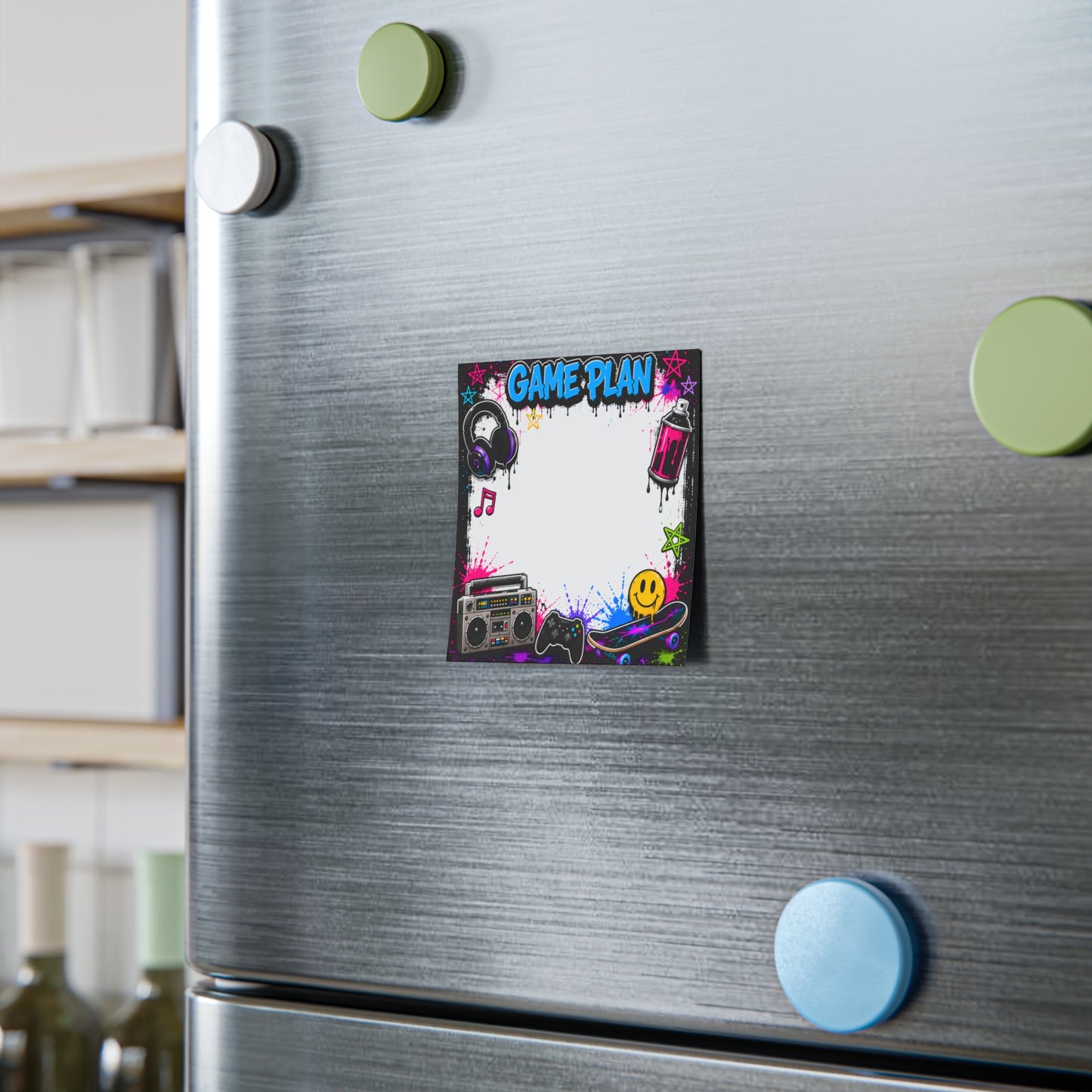 Game Plan Post-it Note Pad — Retro Gamer & Skate Graffiti Sticky Notes