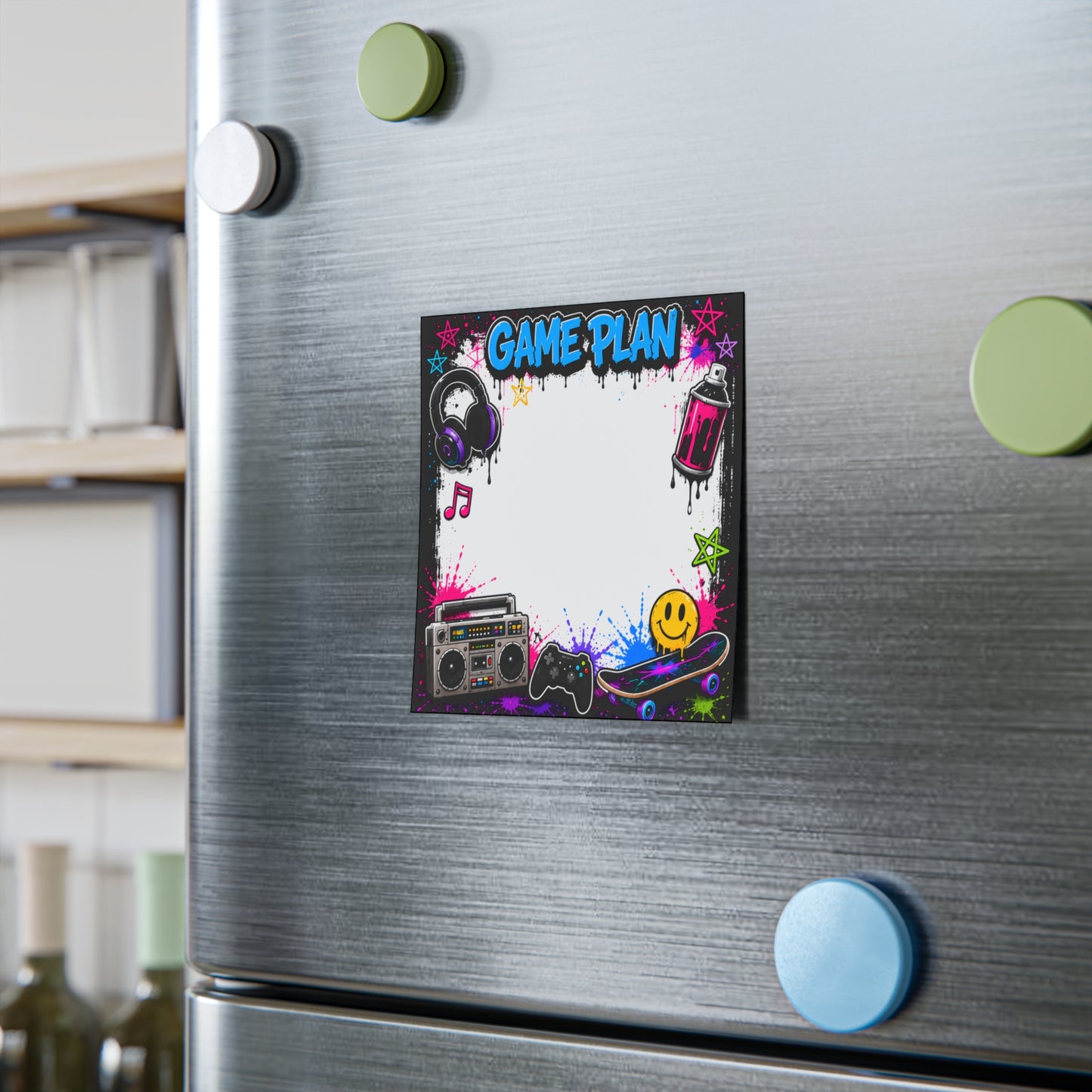 Game Plan Post-it Note Pad — Retro Gamer & Skate Graffiti Sticky Notes