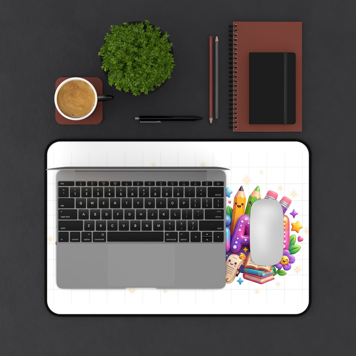 Librarian Desk Mat — Colorful Cute Rainbow Book Lover Mouse Pad