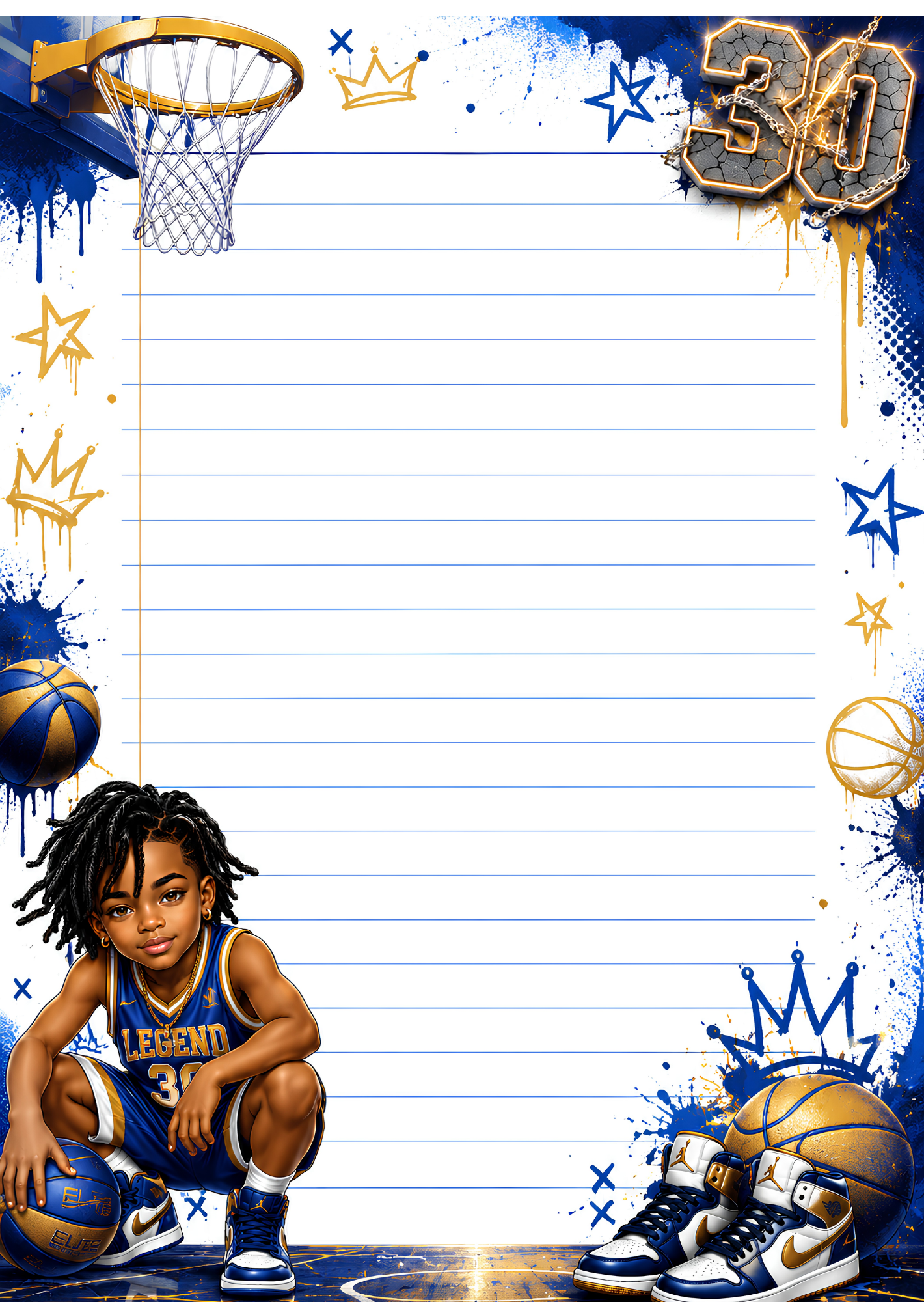 Crowned On The Court Digital Composition Notebook