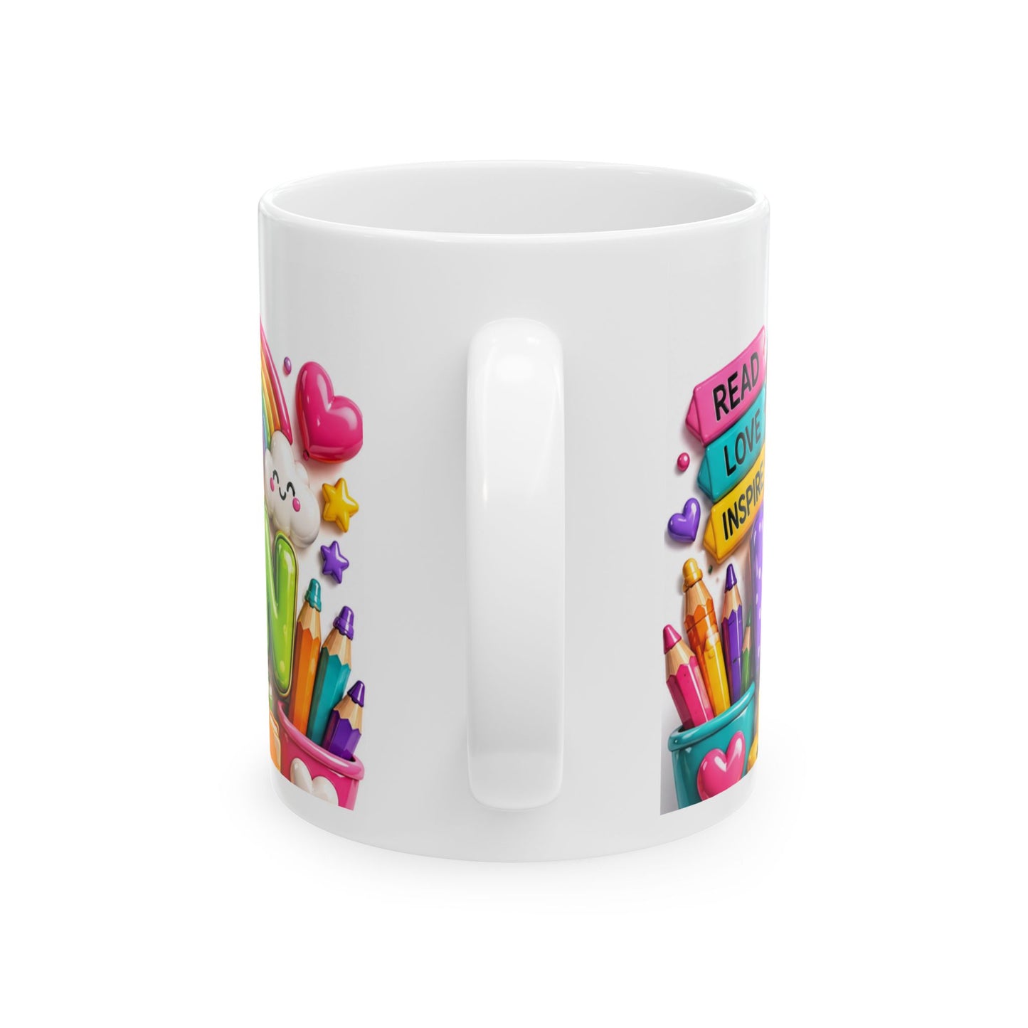Library Love Ceramic Mug — Colorful Reading & Books Lover Gift (11oz/15oz)