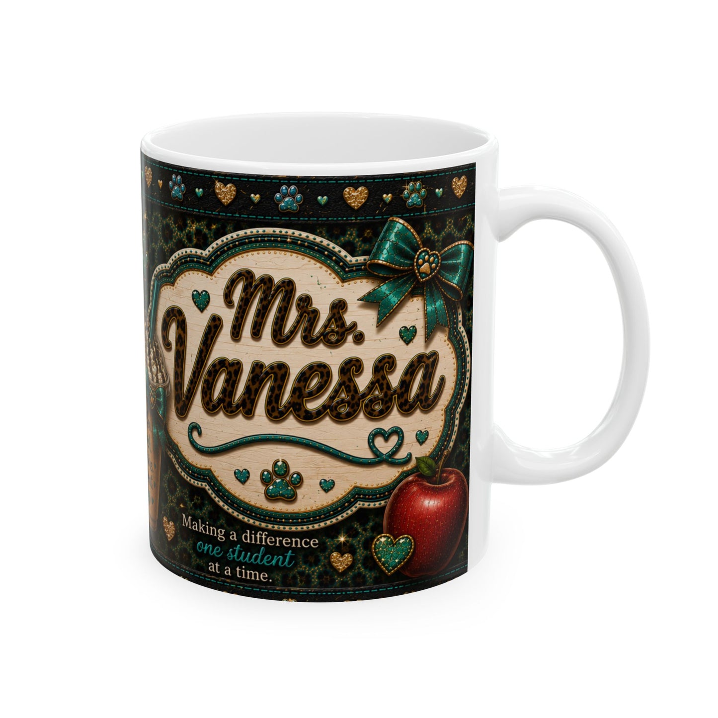 Corgi Teacher Ceramic Mug — 'The Vibe' Cute School Coffee Cup (11oz/15oz)