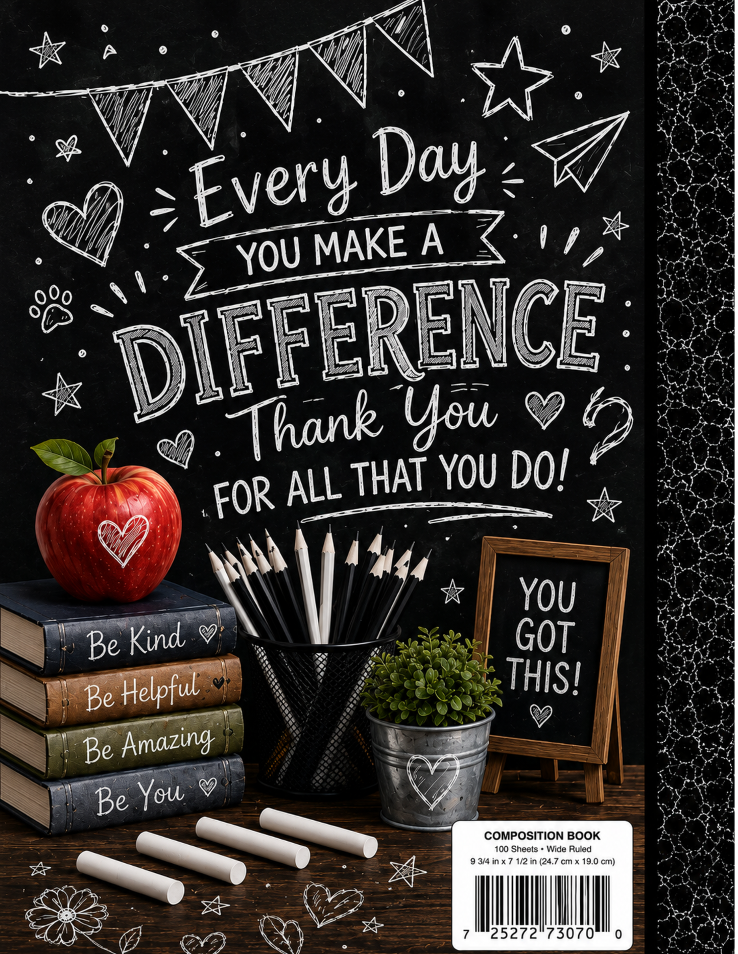 Teacher's Pet Frenchie Boy Bulldog Digital Composition Book