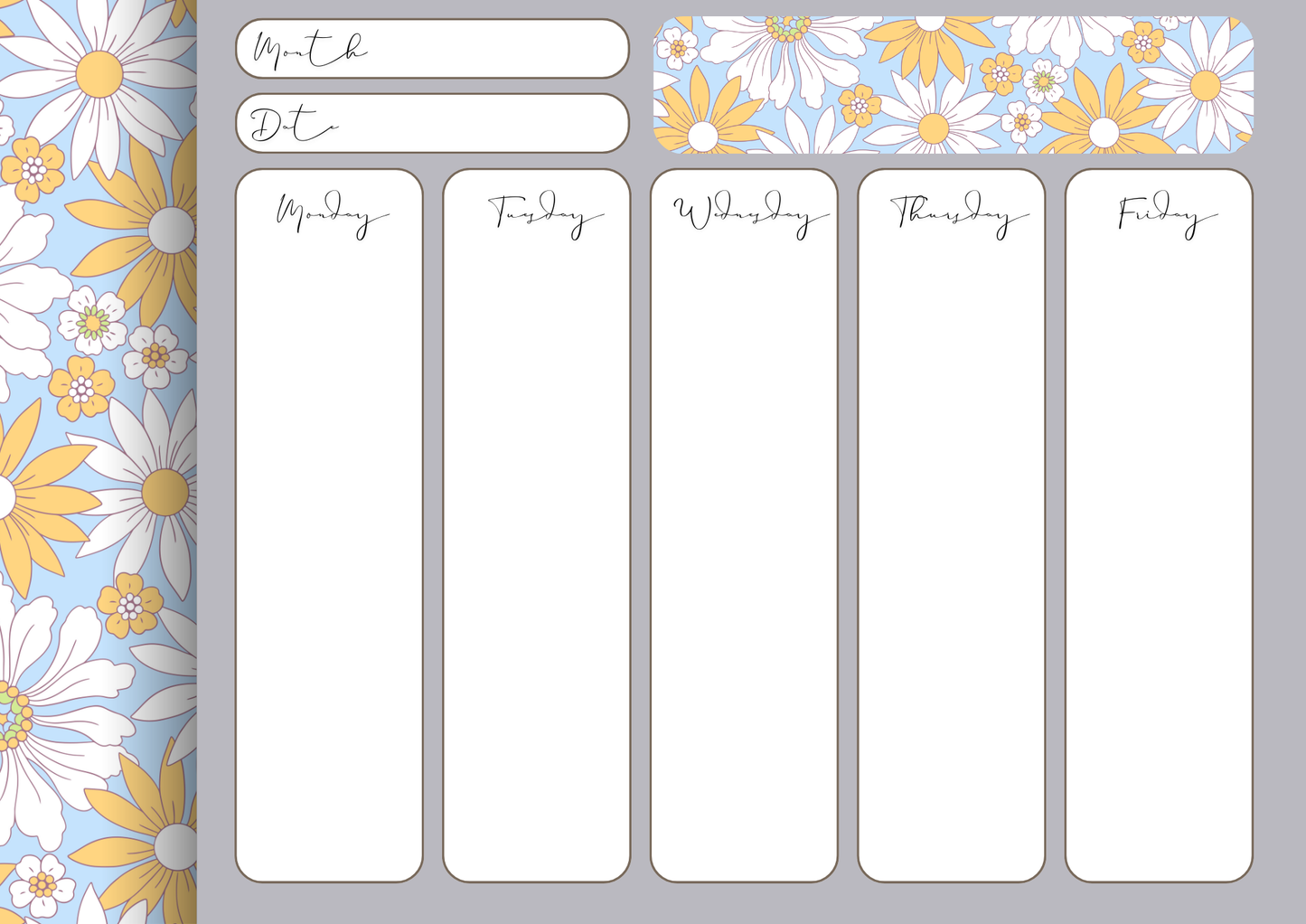 Flower Power Weekly Planner