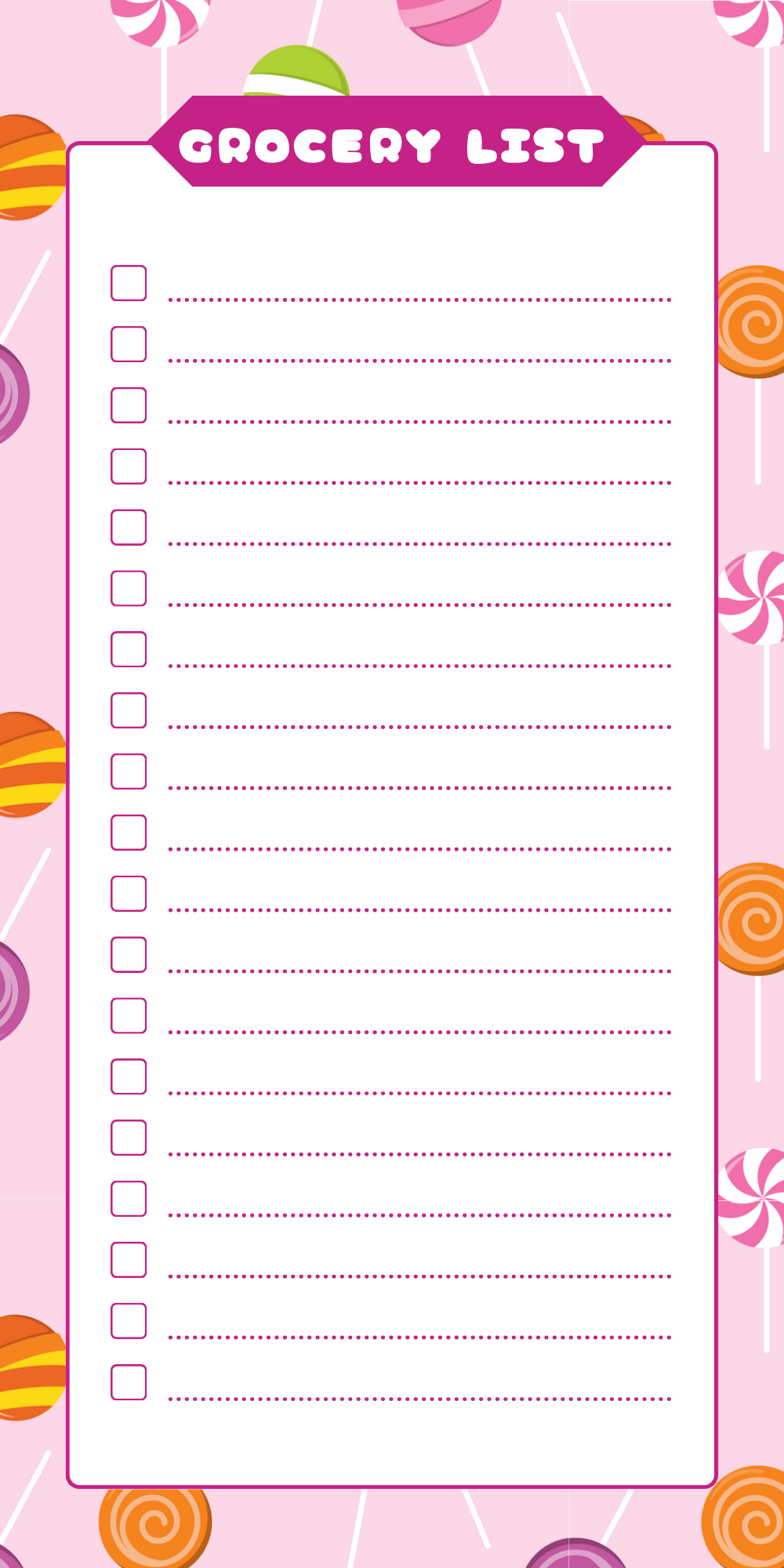 Grocery List Notes Pad
