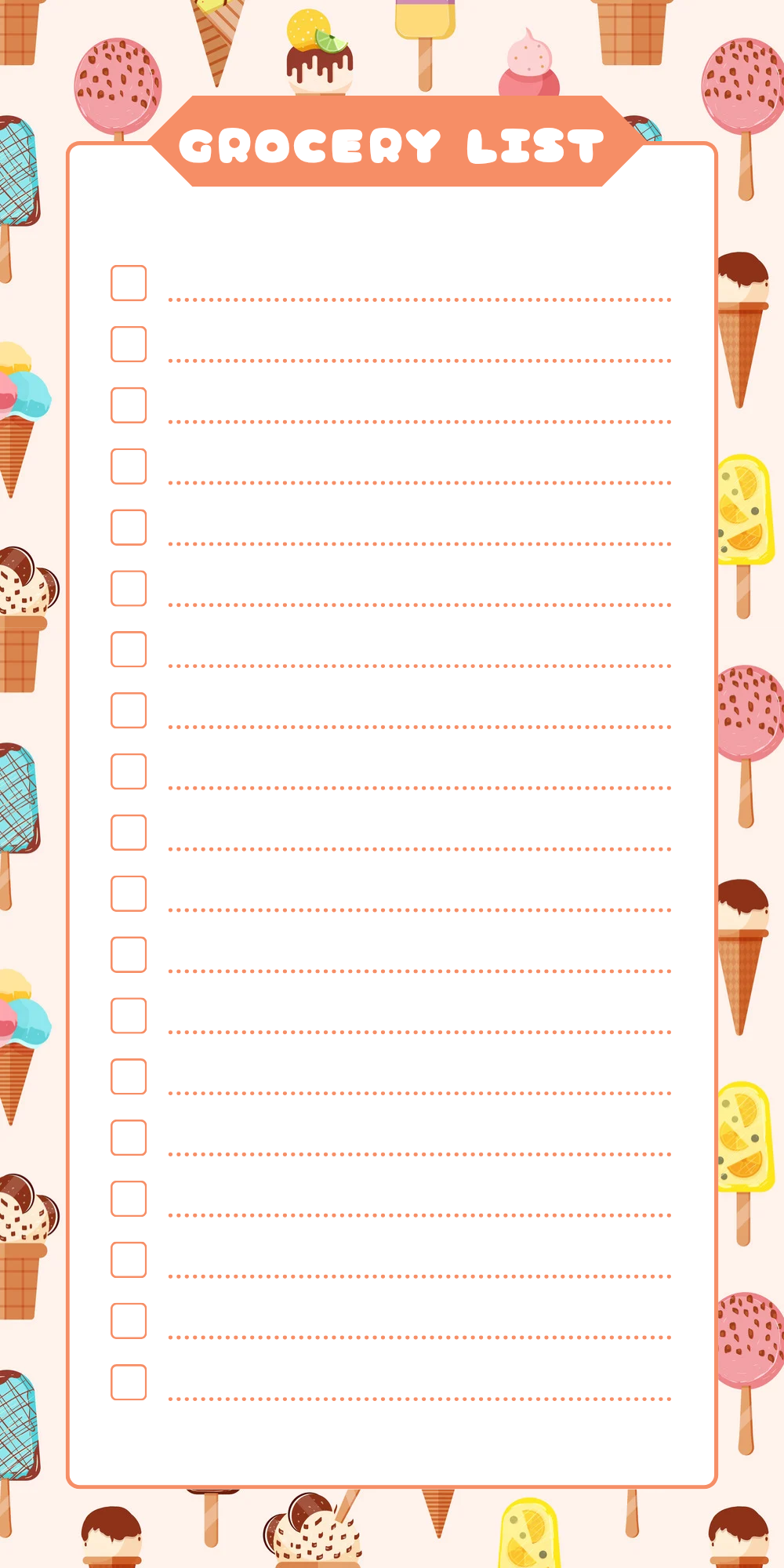 Grocery List Notes Pad