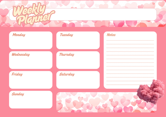 Hearts Weekly Planner