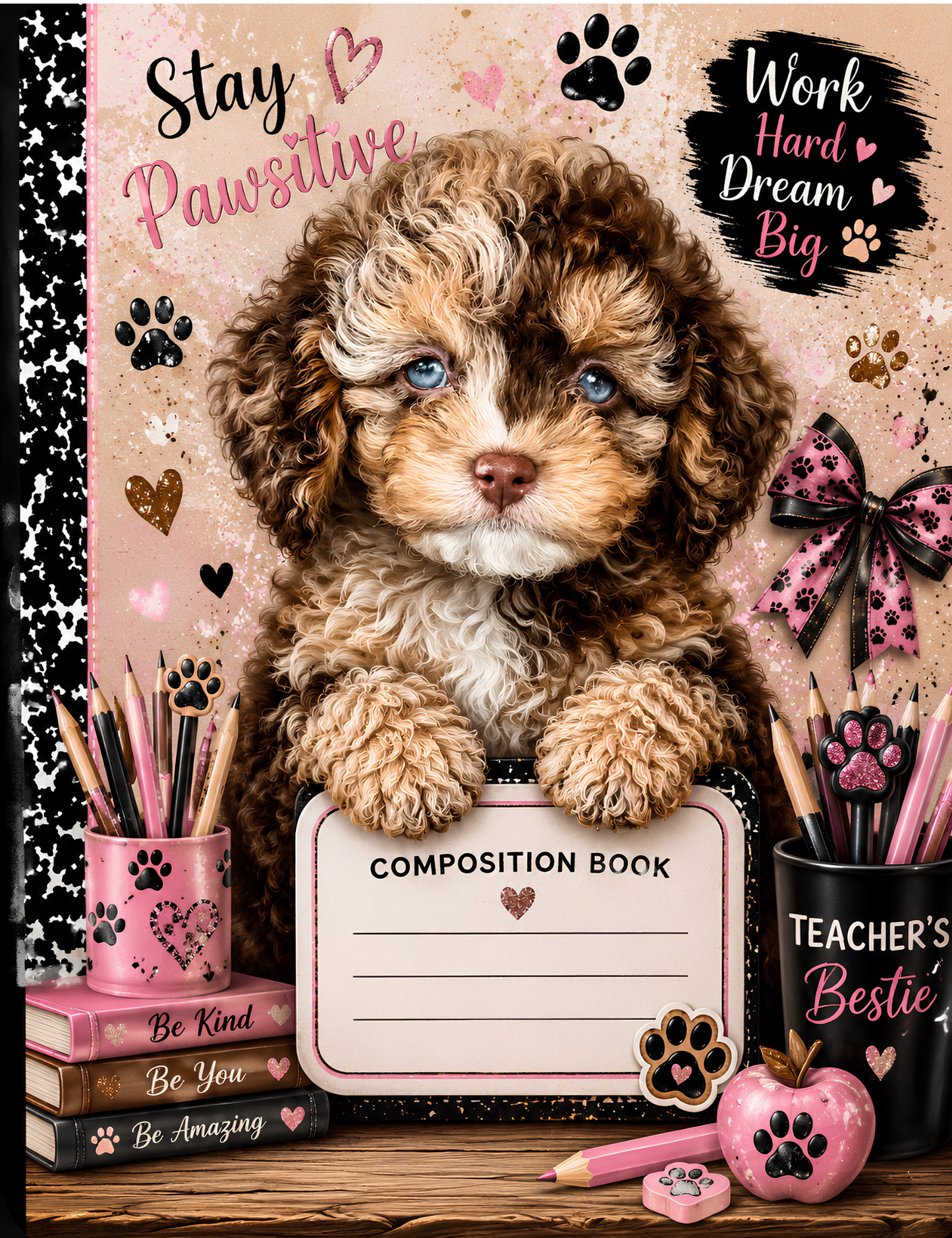 Teacher's Pet Little Paws Big Dreams Printed Composition Notebook