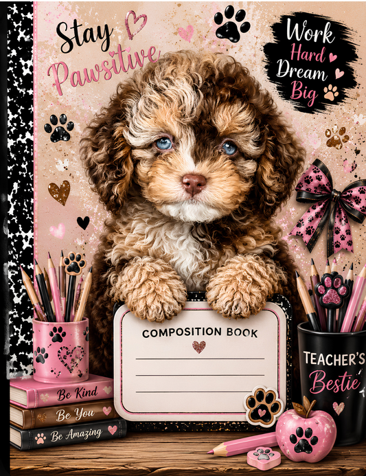 Teacher's Pet Little Paws Big Dreams Printed Composition Notebook