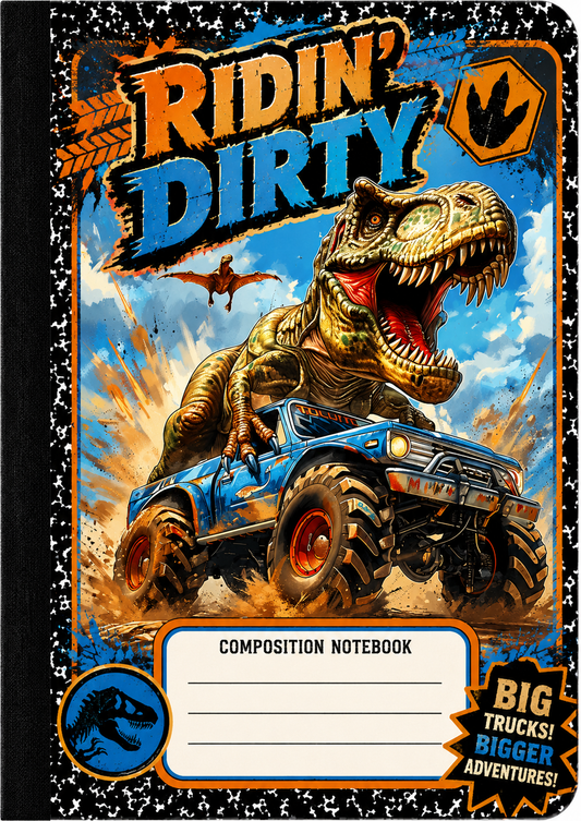 Ridin Dirty Dinosaur Digital Composition Notebook Notebook