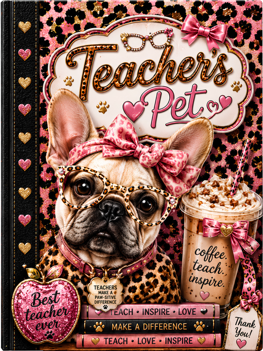 Printed Teacher's Pet Girl Frenchie Composition Notebook