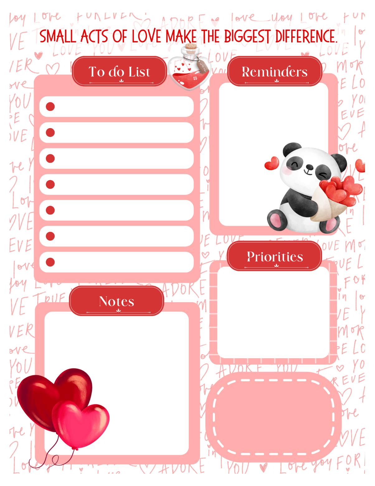 Small Acts Of Love Daily Planner