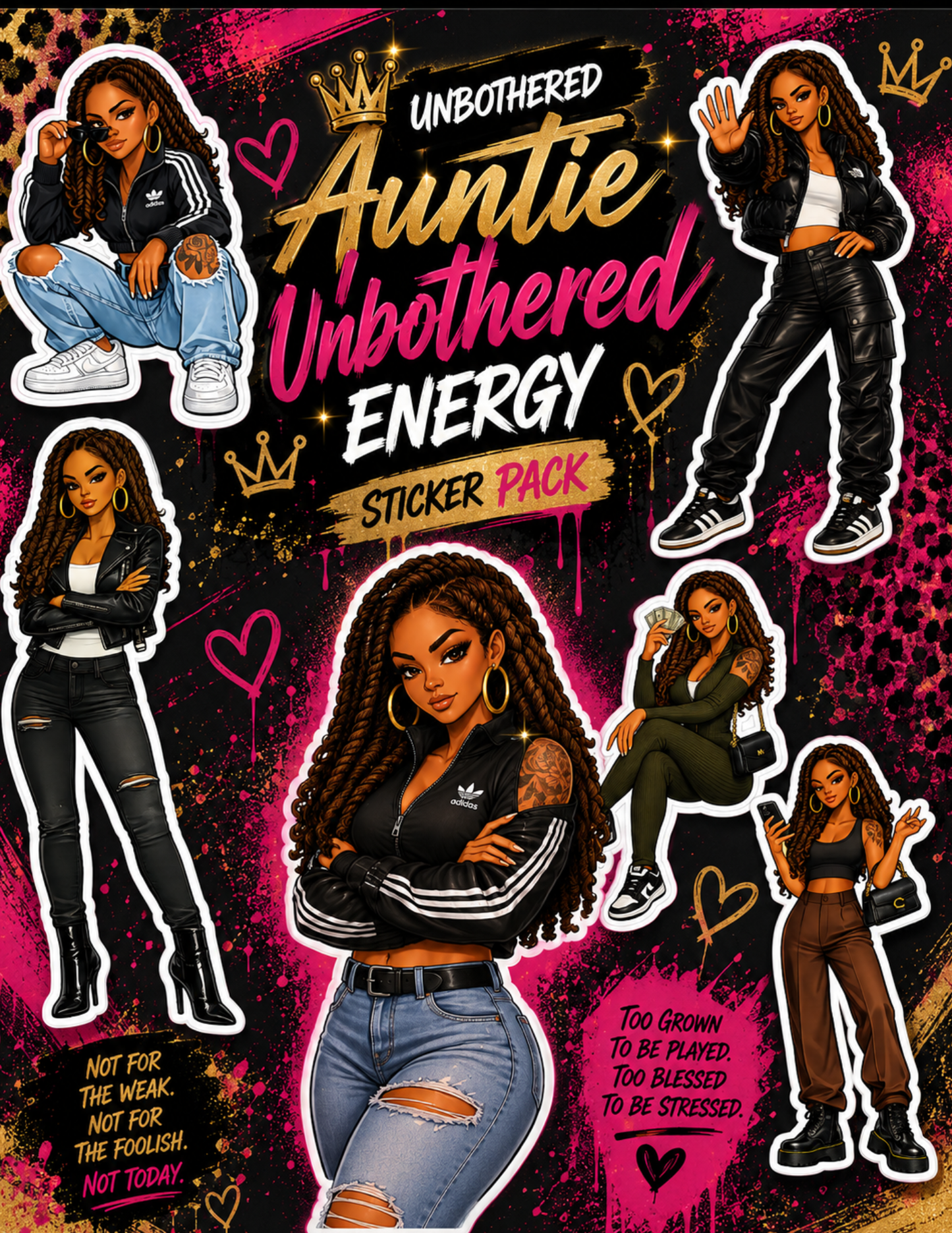 Unbothered Auntie Digital Sticker Pack