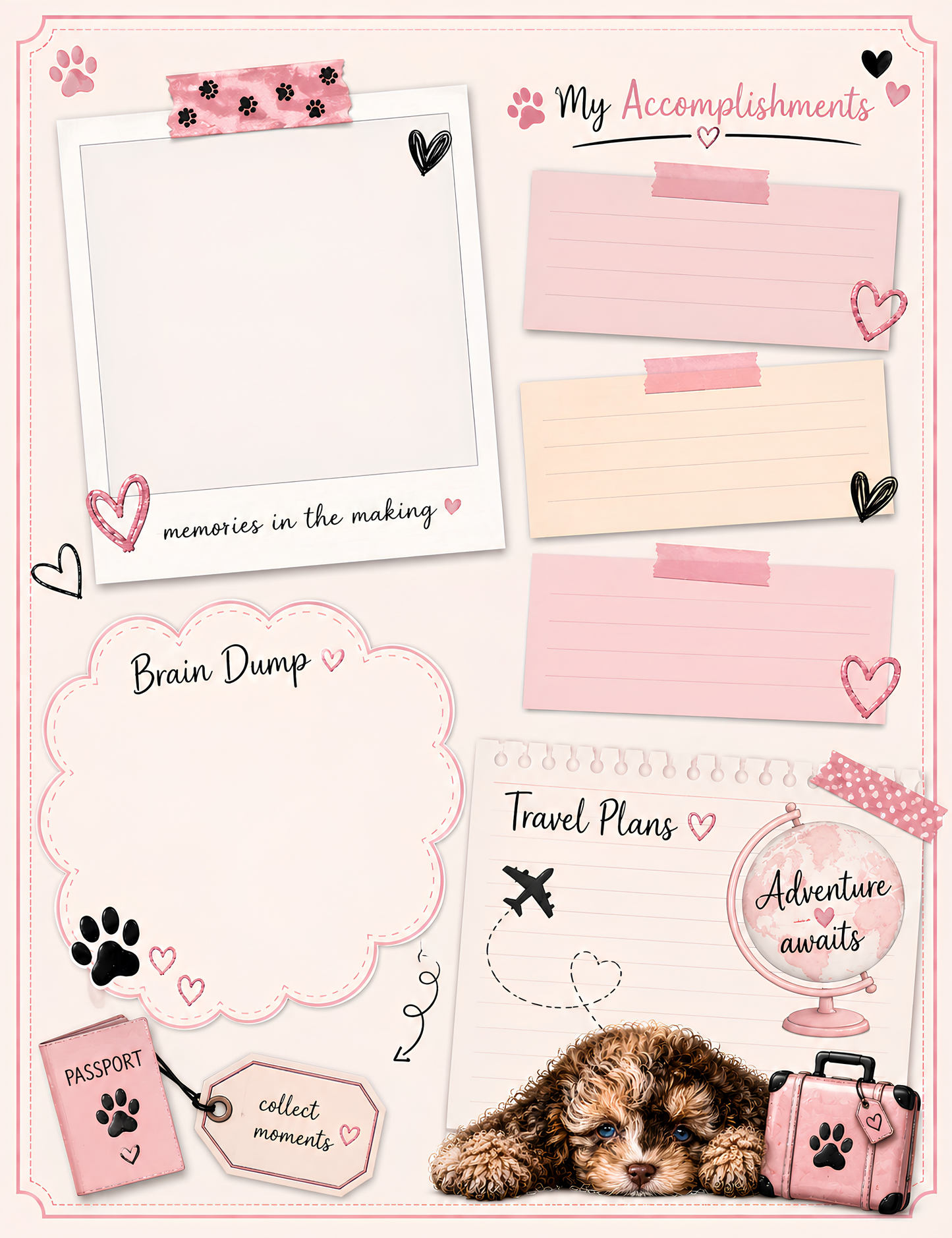Little Paws Big Dreams Digital Composition Notebook