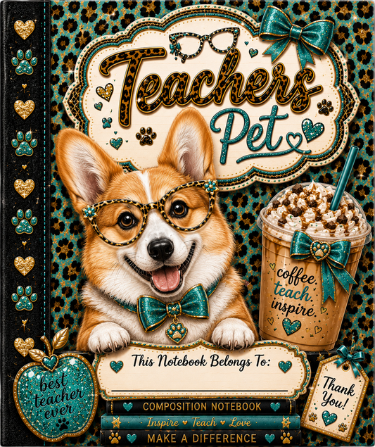 Teacher's Pet Corgi Digital Composition Notebook