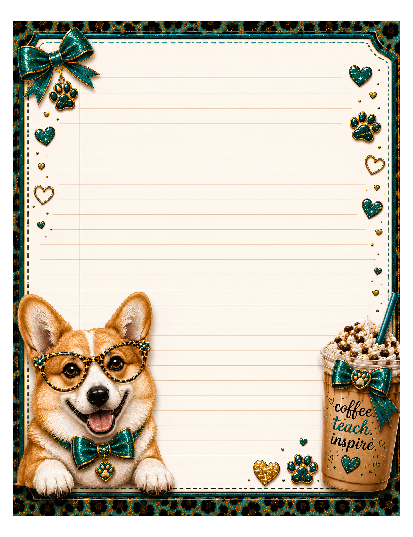 Teacher's Pet Corgi Digital Composition Notebook