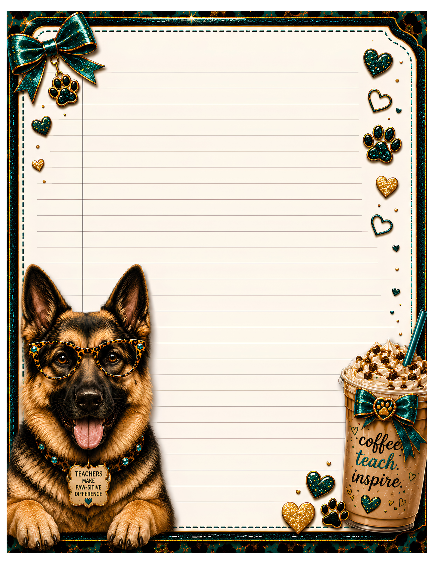 Teacher's Pet German Shepherd Digital Composition Notebook